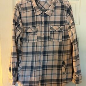 O'Neill Plaid Shacket in Pink and Gray